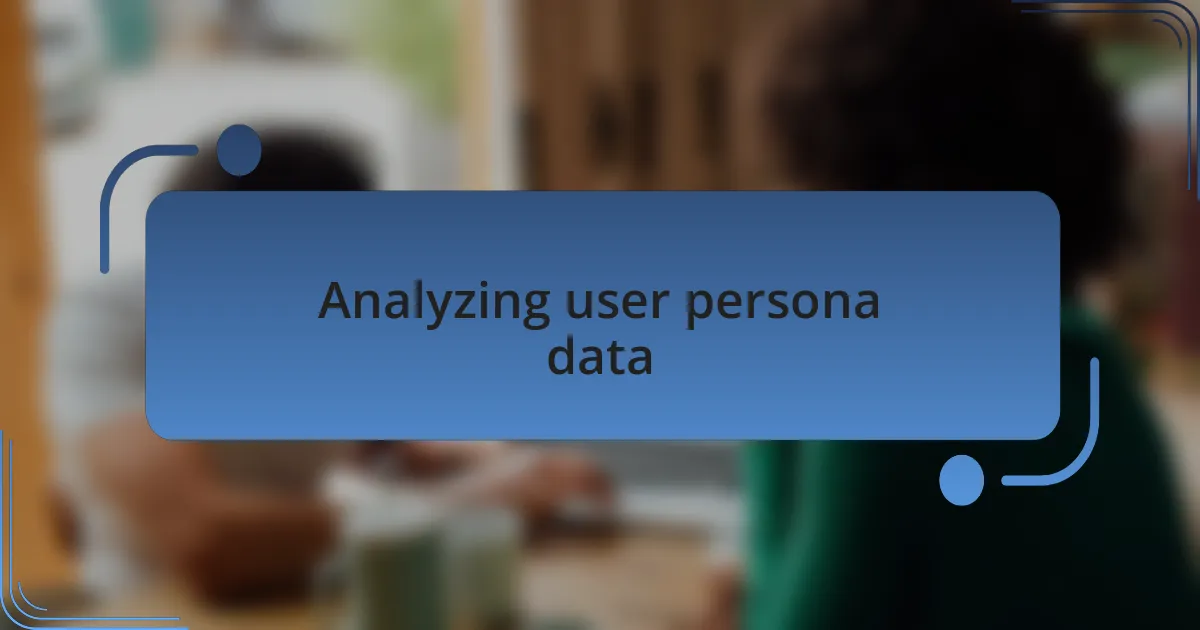 Analyzing user persona data